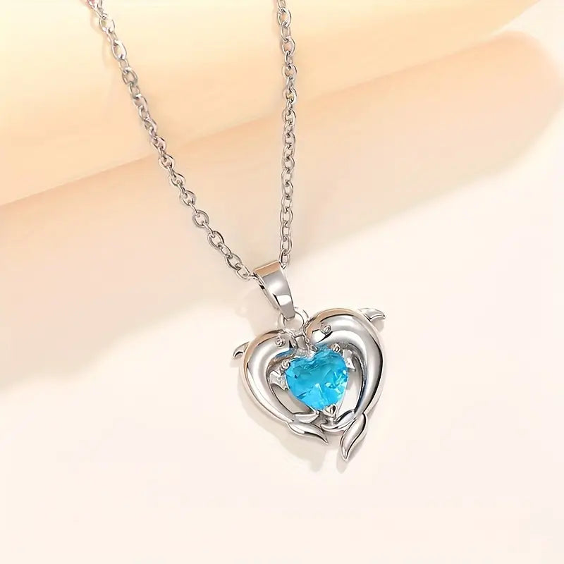 Oceanheart Dolphin Twins Necklace