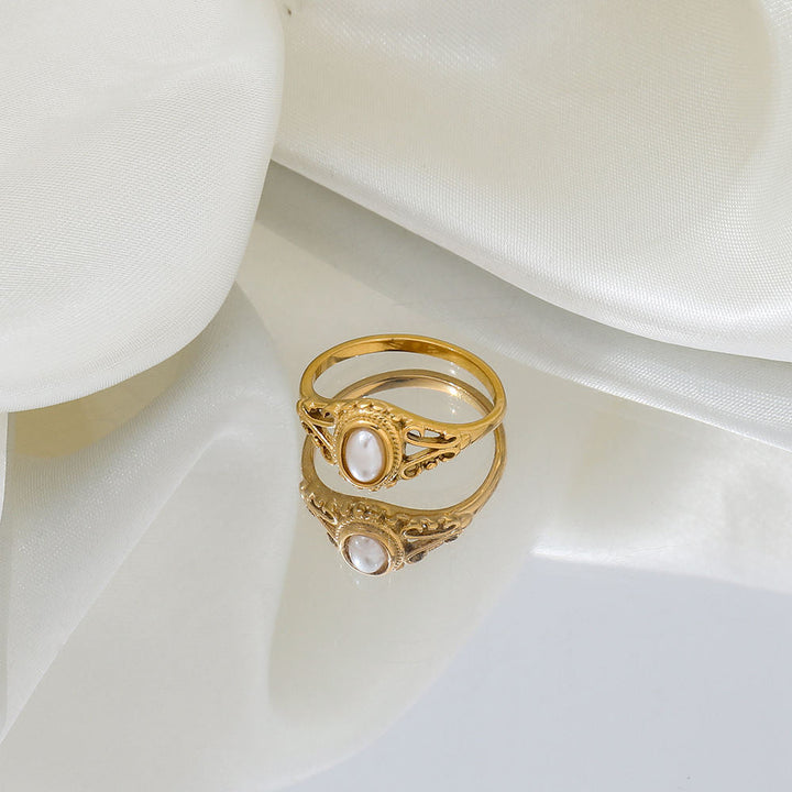 Gold Plated Pearl Vintage Ring