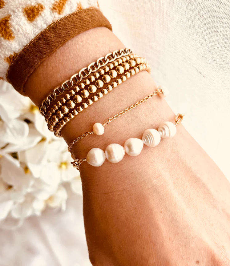 Baroque Pearl Paperclip Bracelet