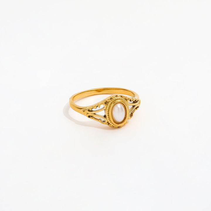 Gold Plated Pearl Vintage Ring