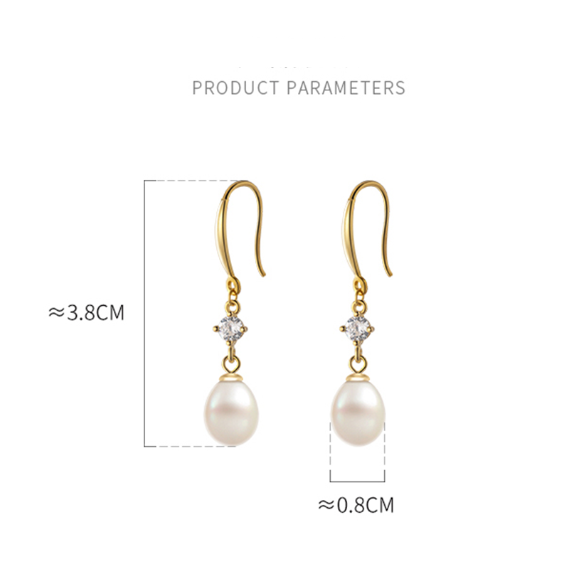 Baroque Pearl Zircon Stud Earrings