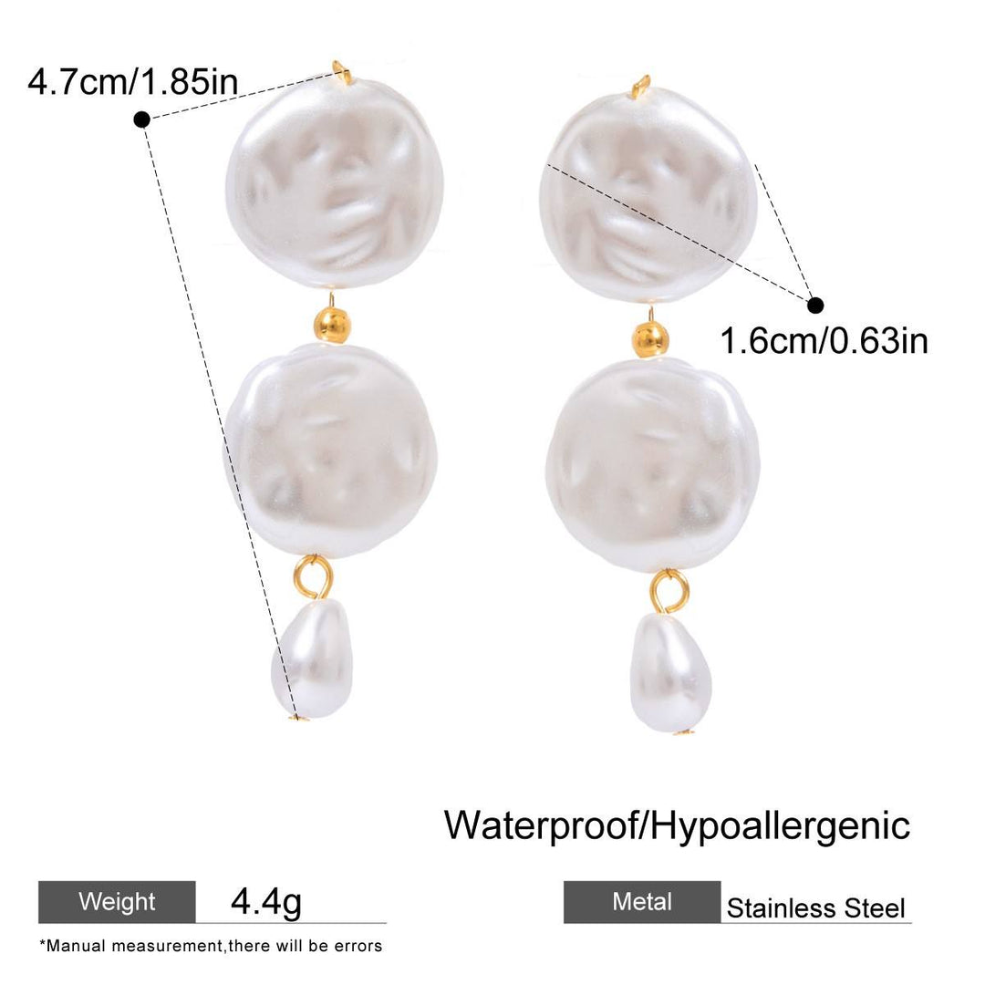 Geometric Freshwater Pearl Earrings