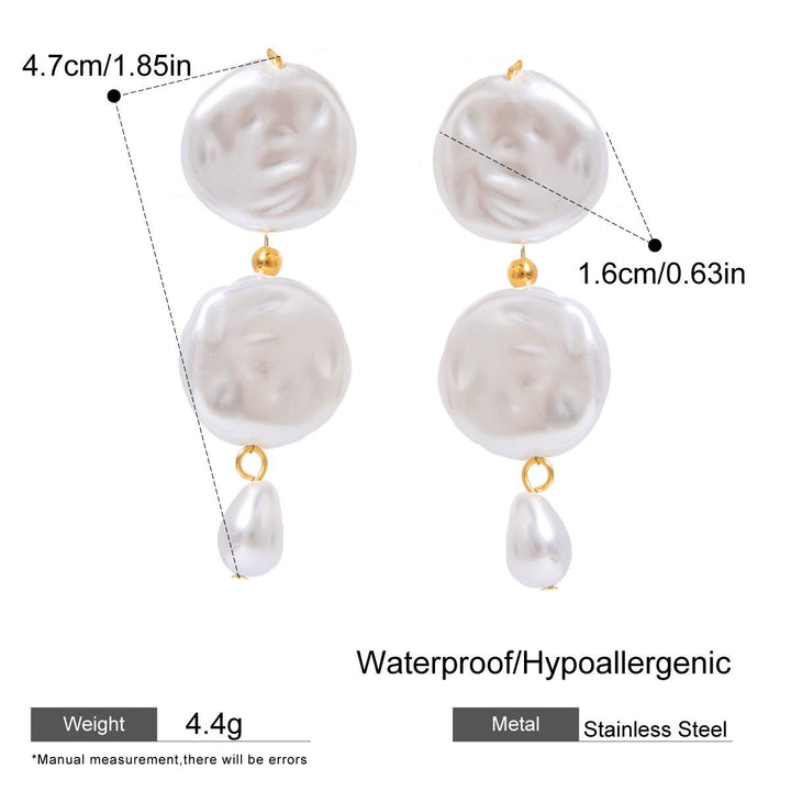 Geometric Freshwater Pearl Earrings