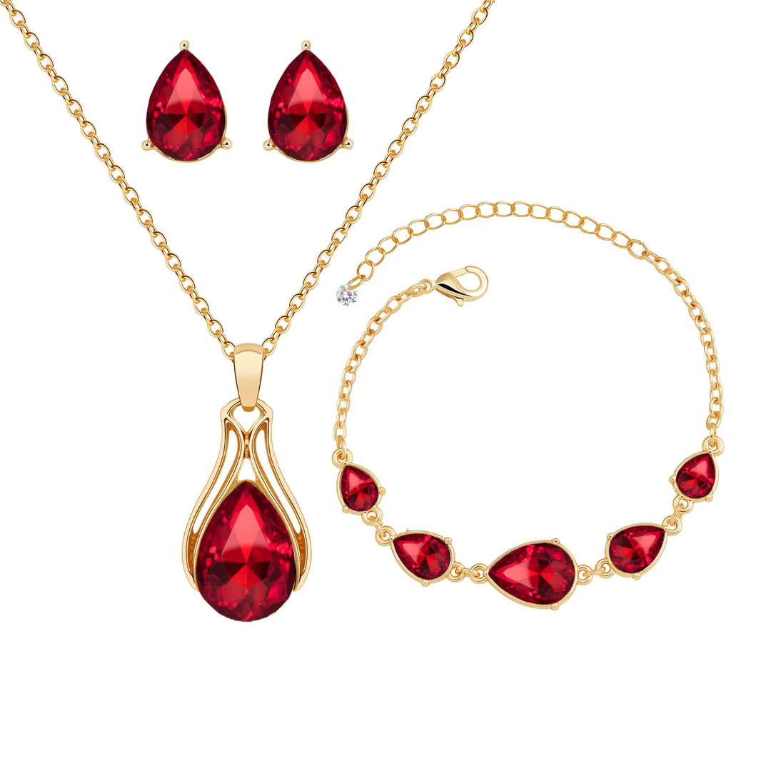 Inlaid Rhinestone Jewelry Set