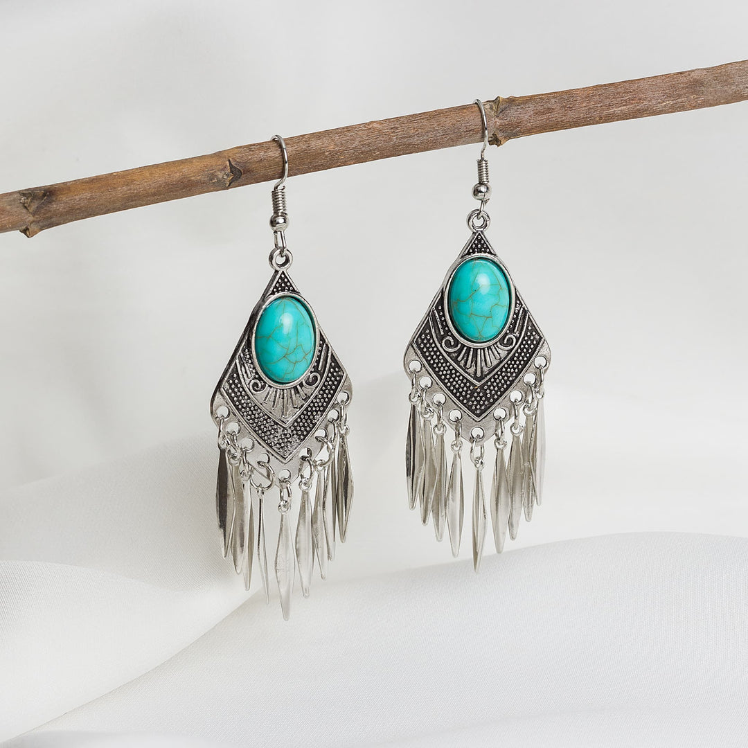 Turquoise Dawn Fringe Earrings