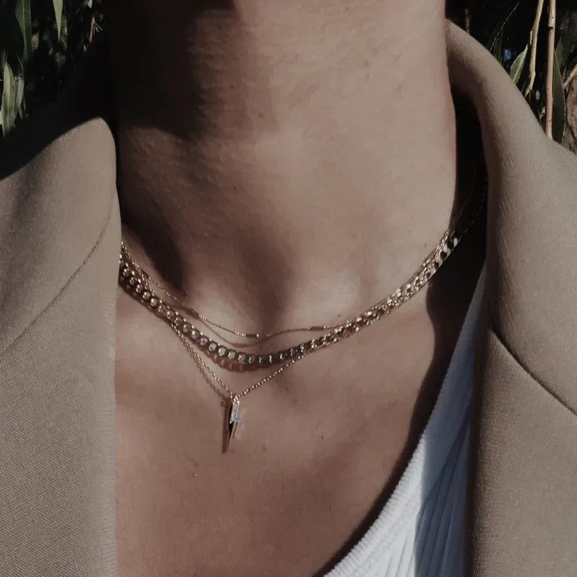 Flat Link Curb Chain Necklace