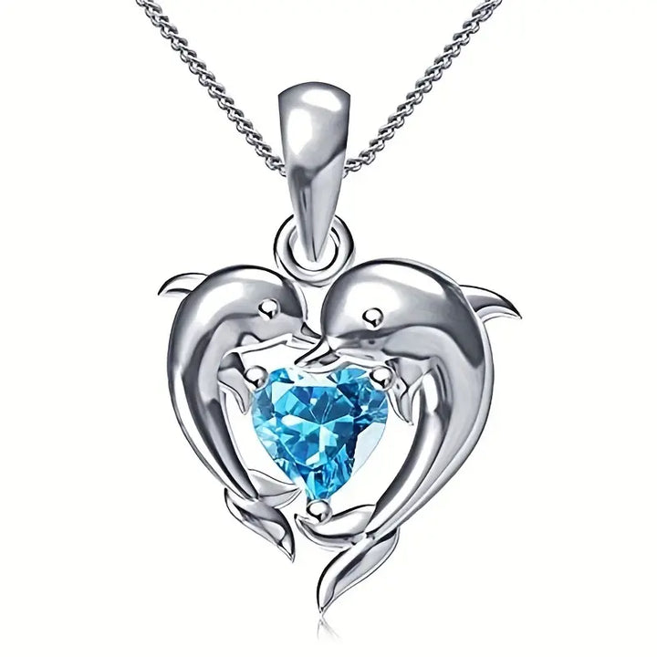 Oceanheart Dolphin Twins Necklace