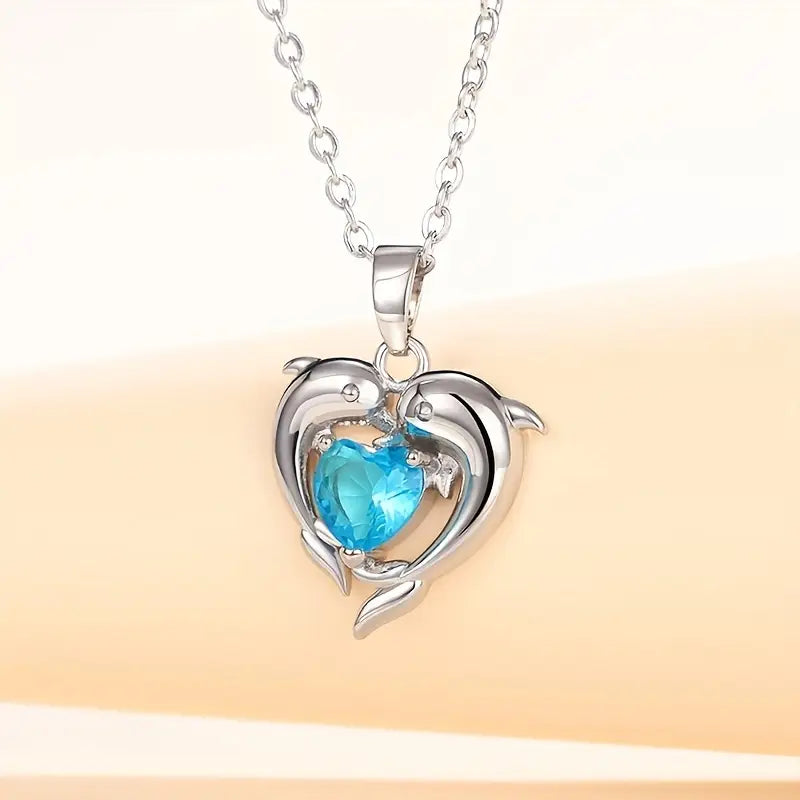 Oceanheart Dolphin Twins Necklace