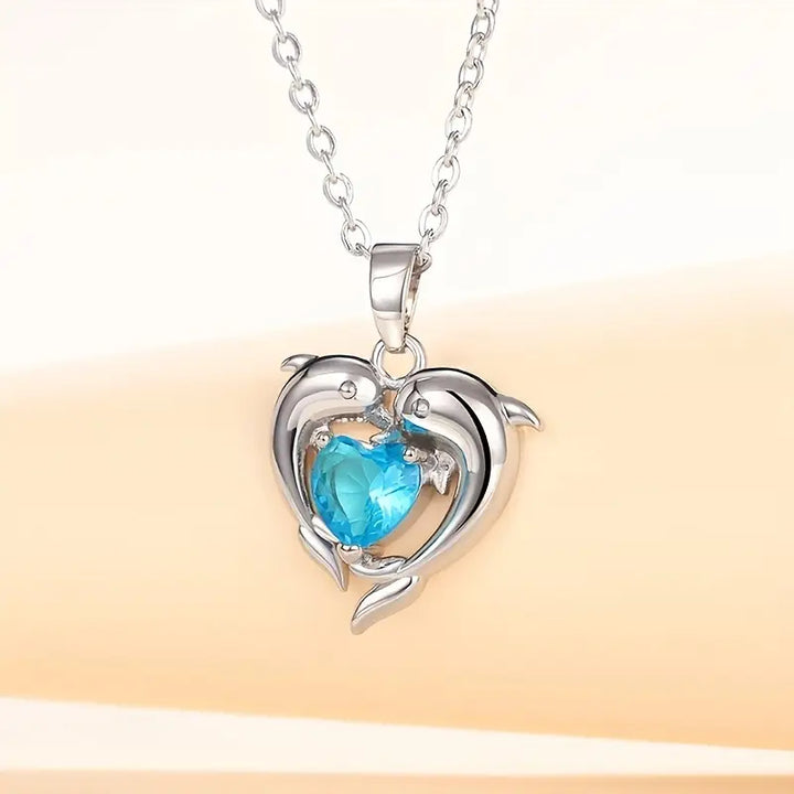 Oceanheart Dolphin Twins Necklace