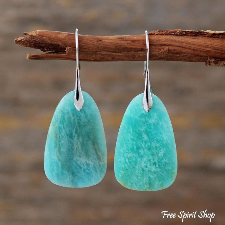 Natural Amazonite Stone Dangle Earrings